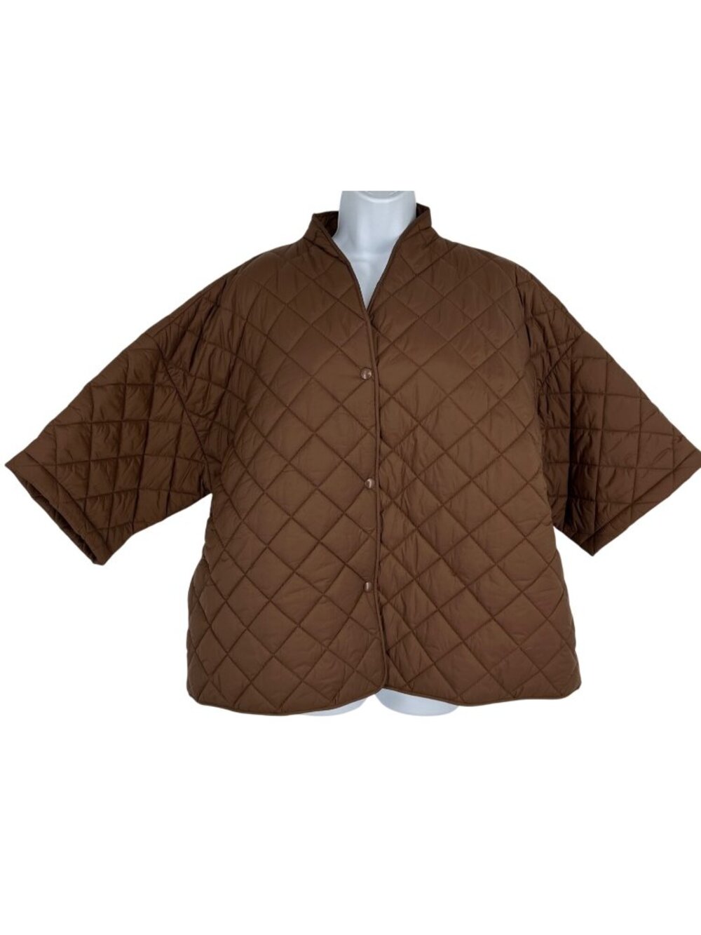 Joan Rivers Classics Collection Quilted 3/4 Sleeve Snap Closure Jacket Sz l